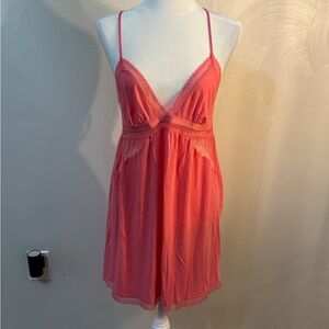 Victoria's Secret pink/Coral Lace Chemise size medium